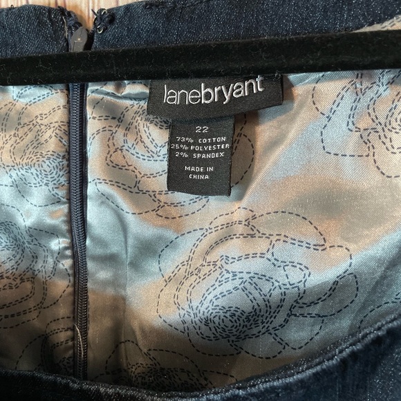 Lane Bryant Denim Jean Cap Sleeve Square Sweetheart Neck Dress Size 22 - Picture 3 of 5